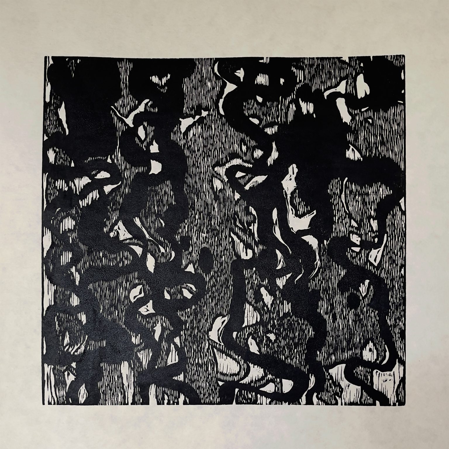 Black and white woodcut